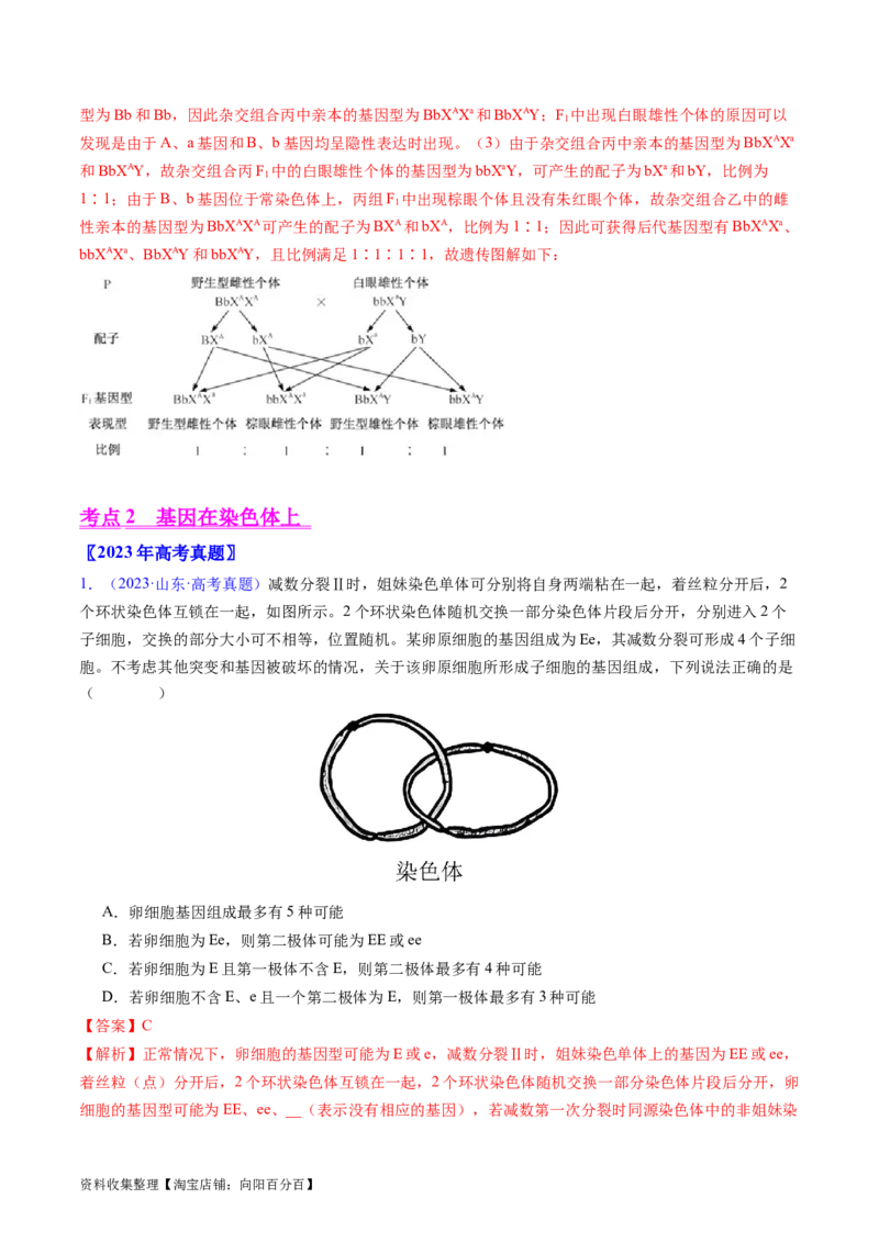 专题11伴性遗传和人类遗传病-学易金卷：五年（2019-2023）高考生物真题分项汇编（全国通用）（解析版）_通用版（老高考）复习资料_2024年复习资料
