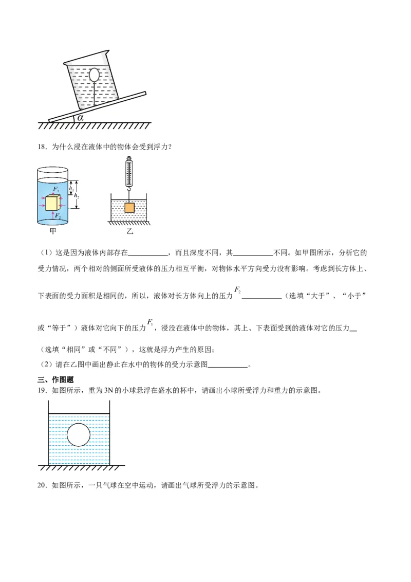 专题13浮力基础（原卷版）_8、物理总复习_2024年中考复习资料_一轮复习_完备战2024年中考物理一轮复习考点帮（全国通用）