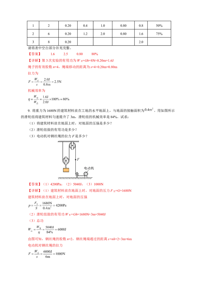 专题08机械能和简单机械（讲练）解析版_8、物理总复习_8.中考物理总复习_2024年中考复习资料_二轮复习资料_完2024年中考物理二轮复习课件+讲义+练习（全国通用）