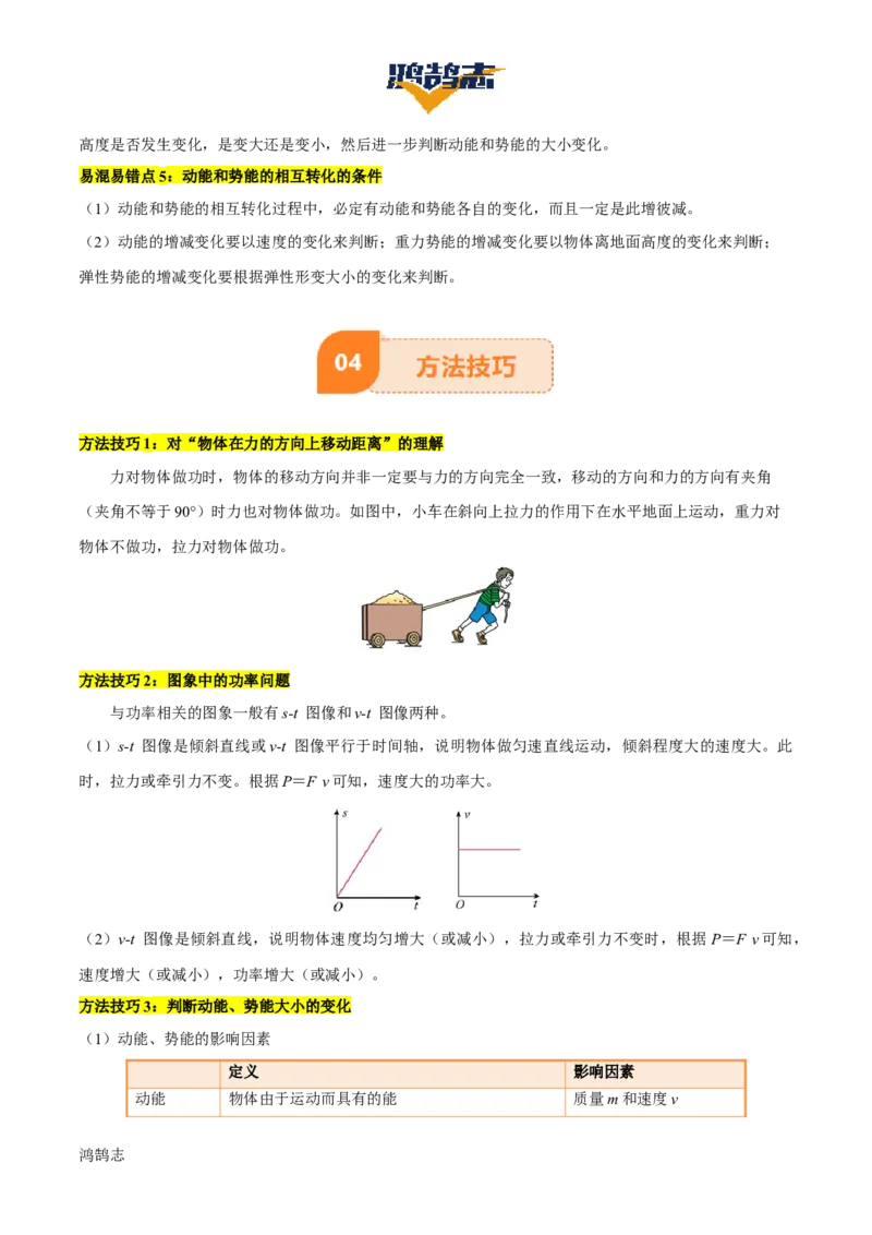 专题12功和机械能（4大模块知识清单+5个易混易错+5种方法技巧+典例真题精析）（解析版）_8、物理总复习_物理专题复习