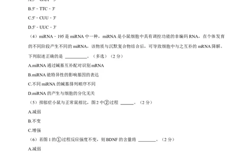 黄金卷05（考试版）-赢在高考&middot;黄金8卷备战2024年高考生物模拟卷（上海专用）_2024年新高考资料_4.2024高考模拟预测试卷