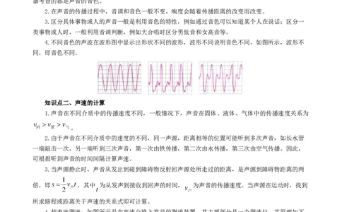 单元专项提升01区分音调、响度、音色和有关声速的计算（学生版）_初物_八年级上下册+九年级全一册物理_八年级物理上册_讲义
