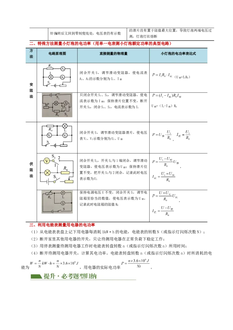 专题17电功率（4考点+12考向）（讲义）（解析版）_8、物理总复习_8.中考物理总复习_2024年中考复习资料_一轮复习资料_完2024年中考物理一轮复习课件+讲义+练习（全国通用）