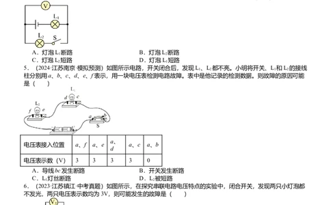 压轴题03电路故障综合（原卷版）_8、物理总复习_2024年中考复习资料_三轮复习_2024年中考物理压轴题专项训练（全国通用）