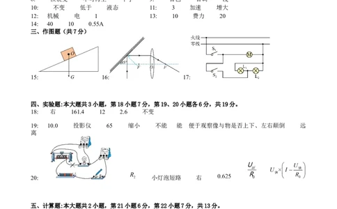 物理（广东省卷）（参考答案及评分标准）_8、物理总复习_2024中考模拟题物理_二模_物理（广东省卷）-：2024年中考第二次模拟考试_物理（广东省卷）-学易金卷：2024年中考第二次模拟考试
