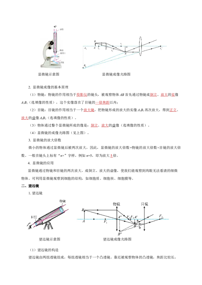 第五章透镜及其应用（知识清单）-（人教版）（教师版）_初物_八年级上下册+九年级全一册物理_八年级物理上册_老课标资料_单元知识清单