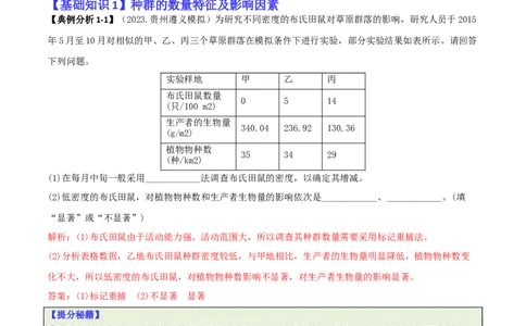 专题08生态系统综合题（解析版）_2025年新高考资料_二轮复习_2025年高考生物二轮热点题型归纳与变式演练（新高考通用）3404350_专题08生态系统综合题