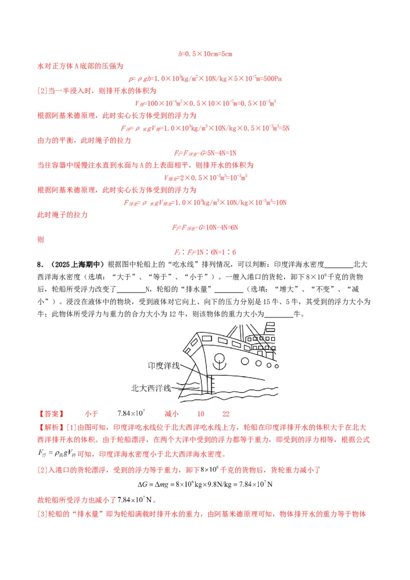 专题10浮力及浮沉条件的应用（考情聚焦+中考新考法+真题透视3大考向+新题特训）（解析版）_8、物理总复习_2025年中考复习资料_备战2025年中考物理真题题源讲义（全国通用）