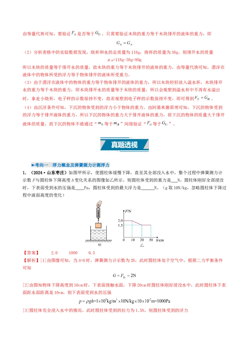 专题10浮力及浮沉条件的应用（考情聚焦+中考新考法+真题透视3大考向+新题特训）（解析版）_8、物理总复习_2025年中考复习资料_备战2025年中考物理真题题源讲义（全国通用）