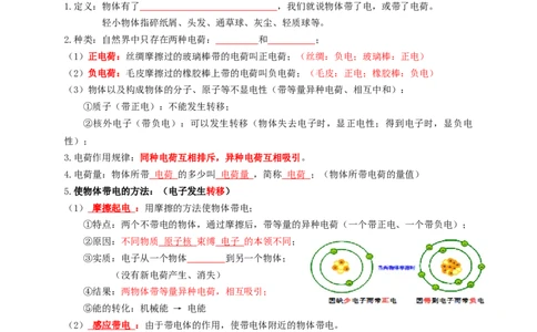 专题30电荷和电路（知识点复习+例题讲解+过关练习）-备战2023年中考物理一轮复习考点帮（原卷版）_8、物理总复习_8.中考物理总复习_2023年中考复习资料_一轮复习