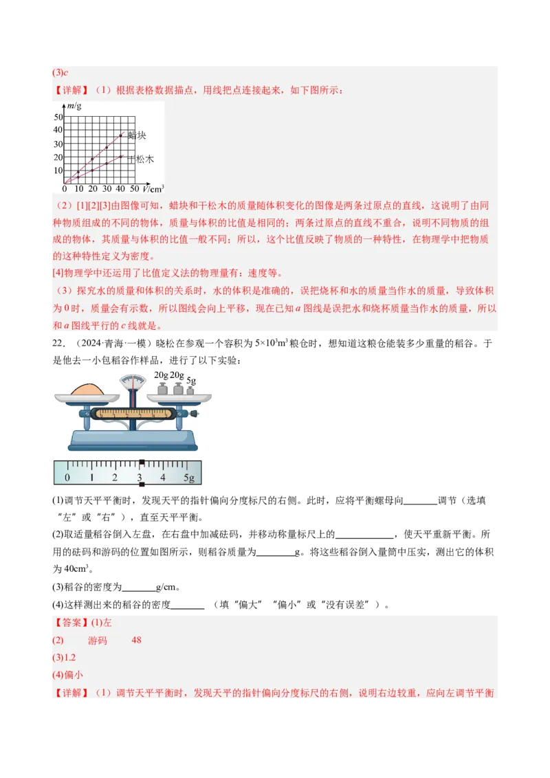 第六章质量与密度（教师版）_初物_八年级上下册+九年级全一册物理_八年级物理上册_讲义