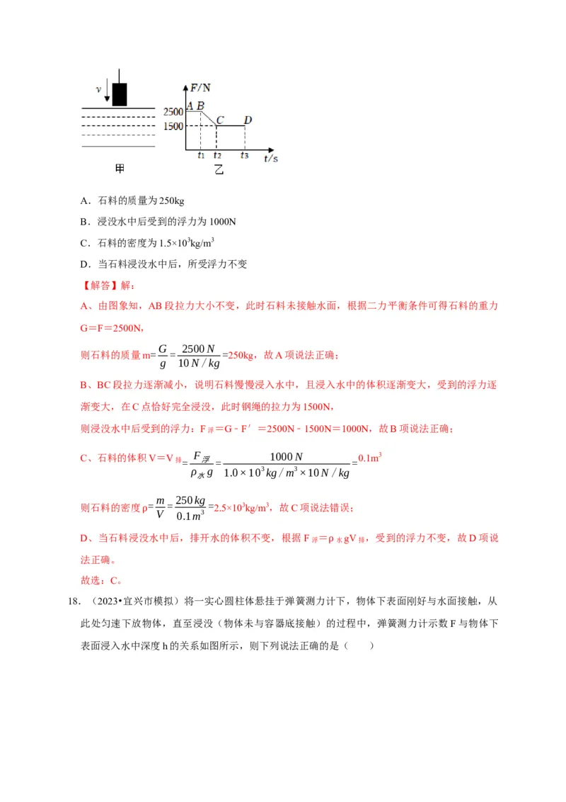 图像题02摩擦力、浮力、功和机械能（解析版）_8、物理总复习_2024年中考复习资料_二轮复习_（讲义+练习）2024年中考物理二轮题型专项复习