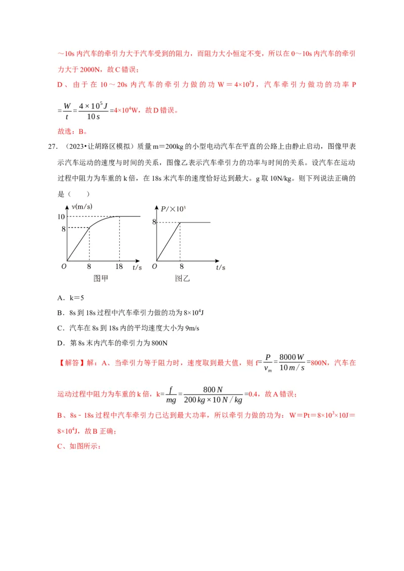 图像题02摩擦力、浮力、功和机械能（解析版）_8、物理总复习_2024年中考复习资料_二轮复习_（讲义+练习）2024年中考物理二轮题型专项复习
