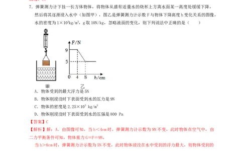 专题21浮力基本计算（知识点复习+例题讲解+过关练习）-备战2023年中考物理一轮复习考点帮（解析版）_8、物理总复习_8.中考物理总复习_2023年中考复习资料_一轮复习_解析版