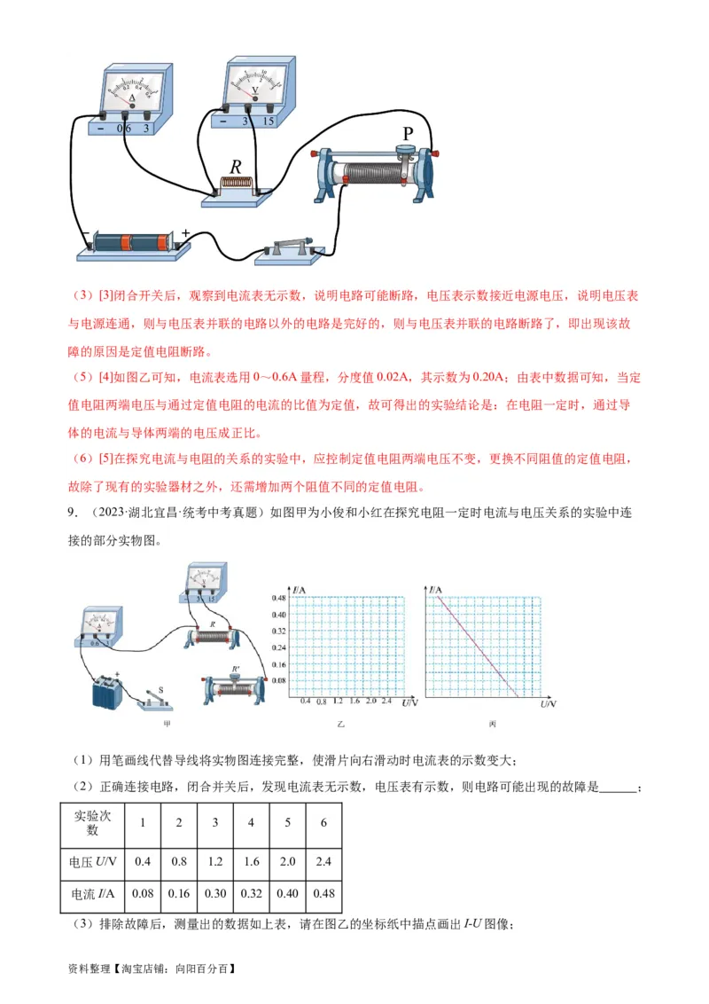 专题17欧姆定律17.1电流与电压和电阻的关系（教师版）_8、物理总复习_2024年中考复习资料_专项复习资料_完三年（2021&mdash;2023）中考真题分项精编（全国通用）