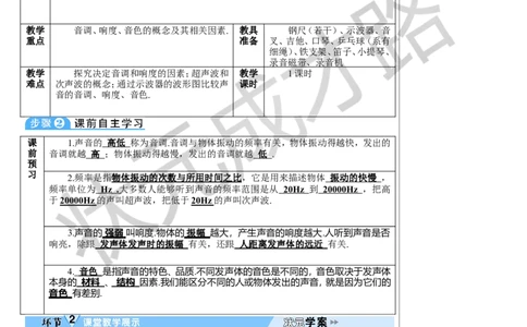 第2节声音的特性_初物_八年级上下册+九年级全一册物理_八年级物理上册_全套教学资源_课件教案3_教案_第二章声现象
