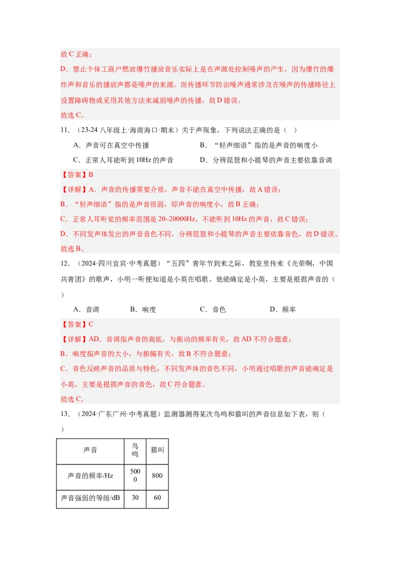 第2章声现象（A卷&bull;单元套卷）（教师版）_初物_八年级上下册+九年级全一册物理_八年级物理上册_单元测试（完）