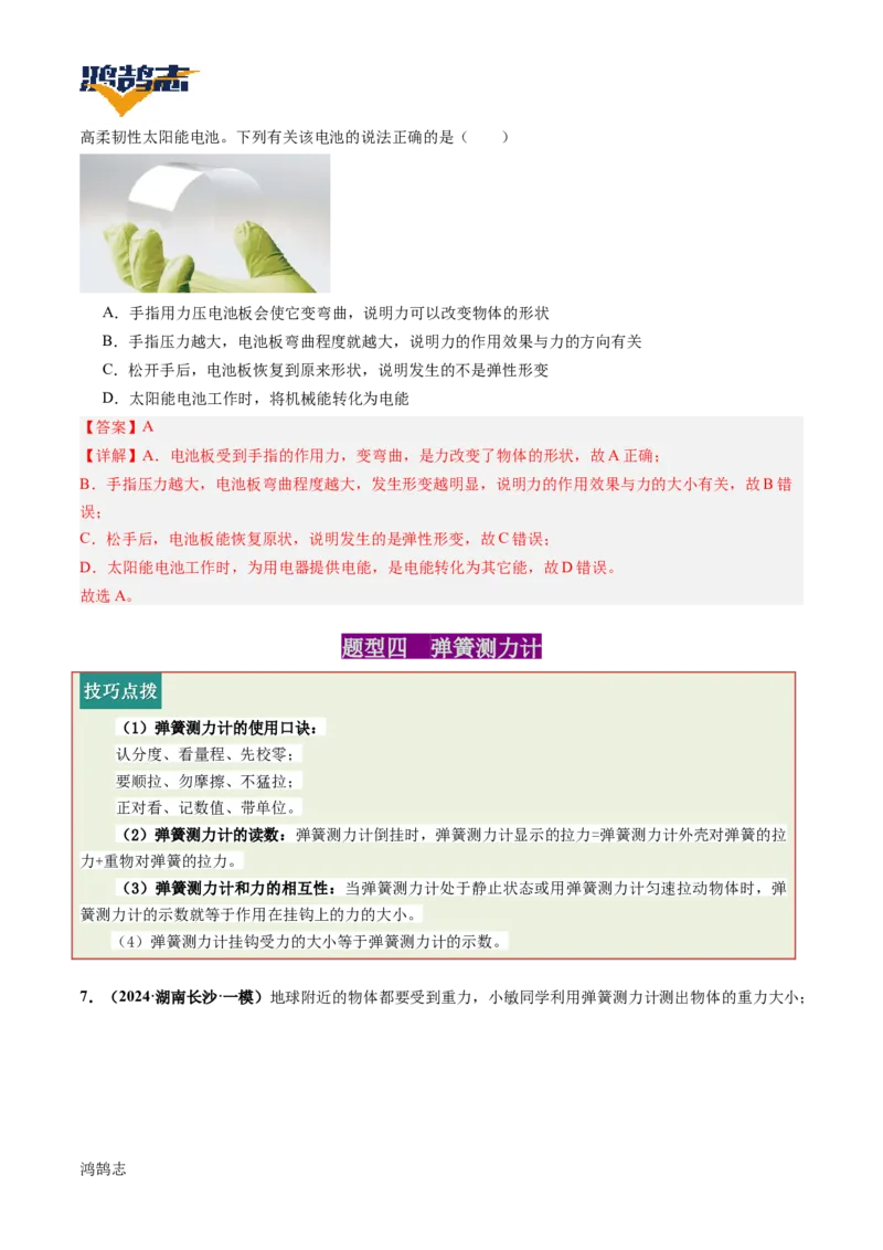 专题08力（讲义）（解析版）_8、物理总复习_《2025年中考复习讲义》物理
