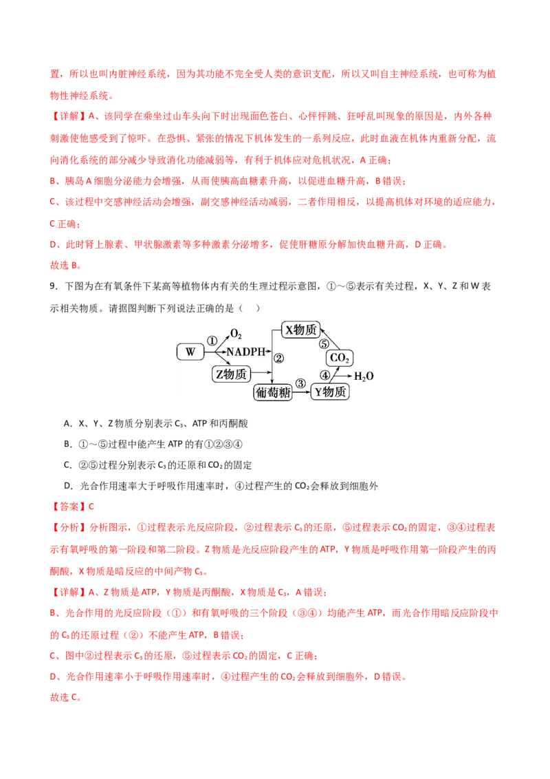 黄金卷04（解析版）-赢在高考&middot;黄金8卷备战2024年高考生物模拟卷（北京专用）_2024年新高考资料_4.2024高考模拟预测试卷