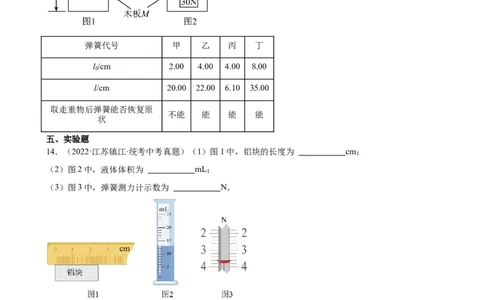 专题7力7.2弹力（学生版）_8、物理总复习_2024年中考复习资料_专项复习资料_完三年（2021&mdash;2023）中考真题分项精编（全国通用）