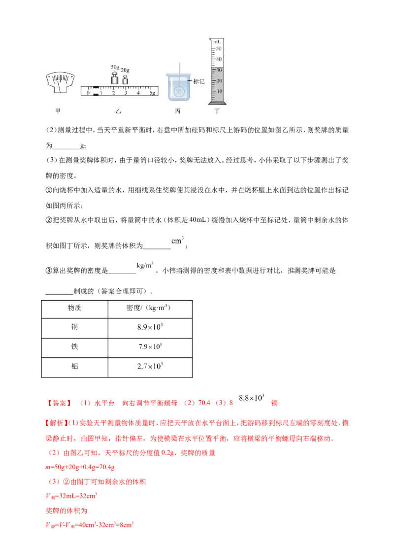 专题24测量固体液体密度的实验问题（解析版）_8、物理总复习_2024年中考复习资料_二轮复习_夺分宝典备考2024年物理二轮中考总复习71个重难点亮点专题专炼（全国通用）