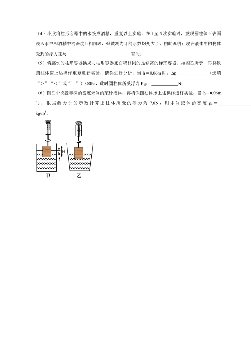 实验10探究浮力大小与哪些因素有关（原卷版）_8、物理总复习_2024年中考复习资料_二轮复习_（讲义+练习）2024年中考物理二轮题型专项复习