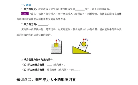 实验10探究浮力大小与哪些因素有关（原卷版）_8、物理总复习_2024年中考复习资料_二轮复习_（讲义+练习）2024年中考物理二轮题型专项复习