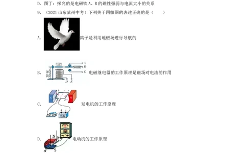 专题20《电与磁》真题强化训练（原卷版）_8、物理总复习_8.中考物理总复习_2022年中考复习资料_2022年中考物理一轮复习金讲练267905642
