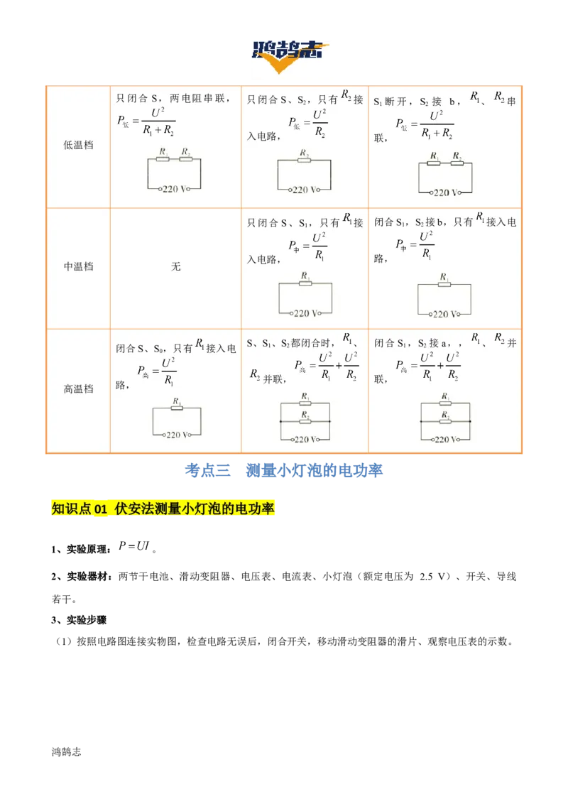 专题16电功率（4大模块知识清单+5个易混易错+6种方法技巧+典例真题精析）（解析版）_8、物理总复习_物理专题复习