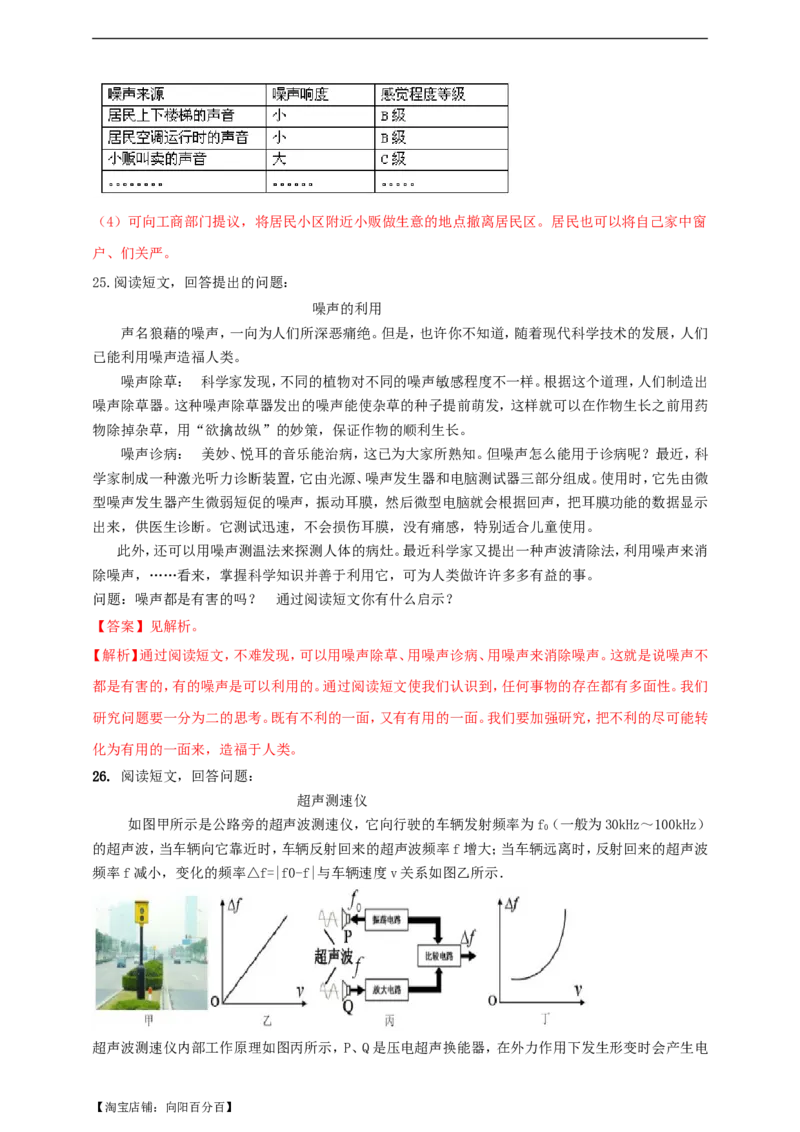 专题28声学简答与阅读理解冷点问题（解析版）_8、物理总复习_8.中考物理总复习_2023年中考复习资料_二轮复习_2023年二轮复习小微专题精准练助力中考物理四点问题大突破（通用版）