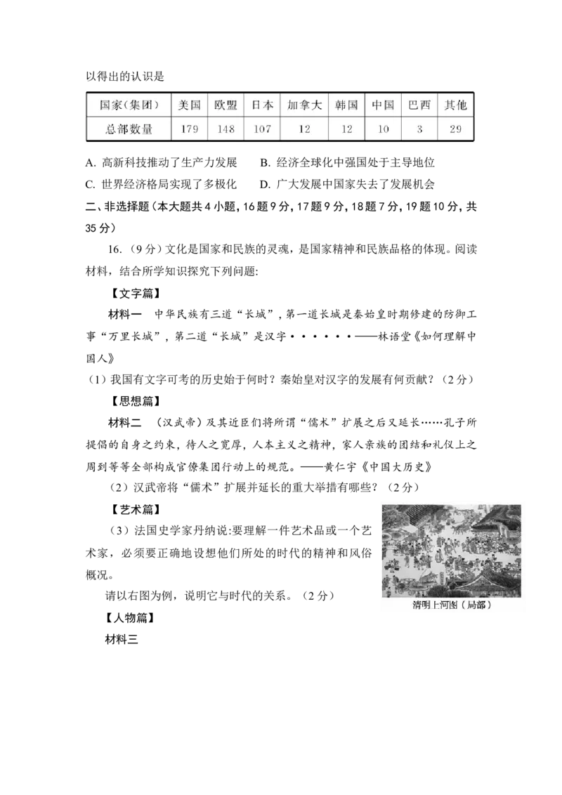 2015年德州市中考历史试题及答案_山东历年中考真题_山东省历年中考真题2013~2024_初中历史历年真题（2013-2024）