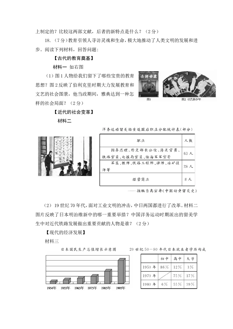2015年德州市中考历史试题及答案_山东历年中考真题_山东省历年中考真题2013~2024_初中历史历年真题（2013-2024）