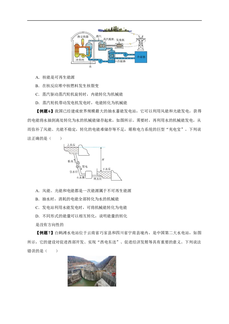 专题20信息的传递能源（知识梳理+典例+练习）(学生版）_8、物理总复习_8.中考物理总复习_2024年中考复习资料_一轮复习资料_完2024年中考物理一轮复习课件+练习_配套练习
