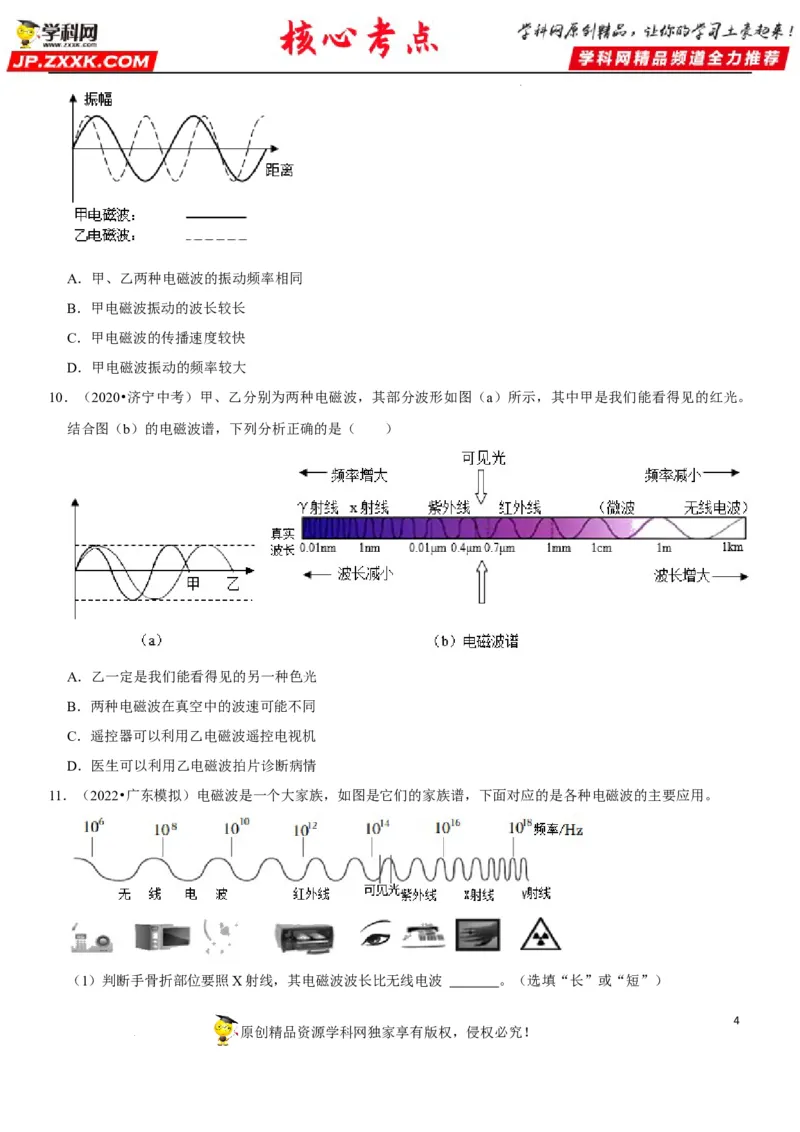 专题39电磁波与信息传递（原卷版）-2022年中考物理二轮专项复习核心考点讲解与必刷题型汇编（全国通用）_8、物理总复习_8.中考物理总复习_2022年中考复习资料