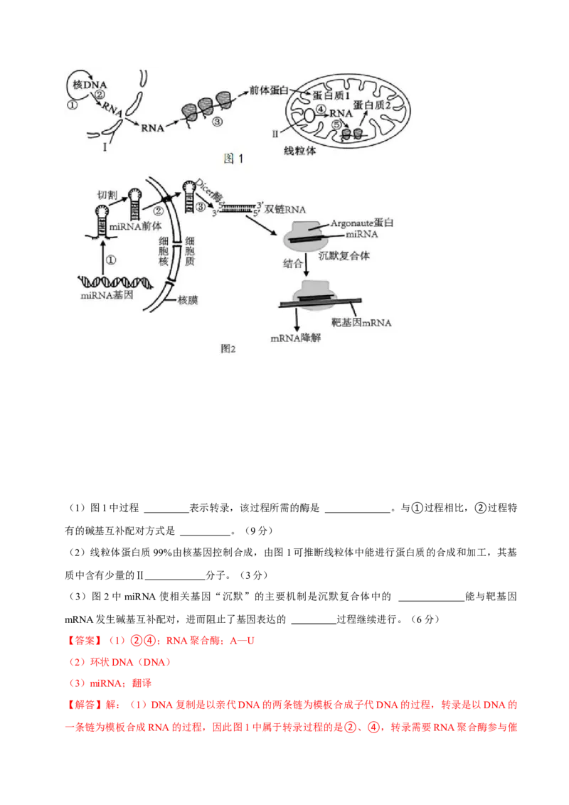 黄金卷03（解析版）-赢在高考&middot;黄金8卷备战2024年高考生物模拟卷（上海专用）_2024年新高考资料_4.2024高考模拟预测试卷