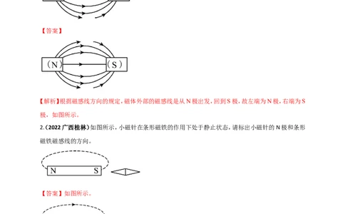 专题27磁学做图重点问题（解析版）_8、物理总复习_8.中考物理总复习_2023年中考复习资料_二轮复习_2023年二轮复习小微专题精准练助力中考物理四点问题大突破（通用版）