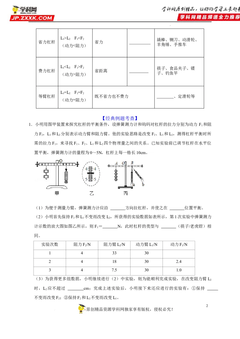 第12章简单机械（原卷版）_8、物理总复习_8.中考物理总复习_2022年中考复习资料_2022年中考物理一轮复习知识点梳理与针对性分层训练（人教版）265897621
