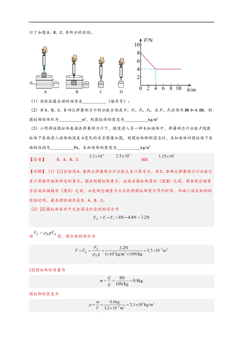 专题10浮力（解析版）-备战2023中考物理一轮复习精细讲义(1)_8、物理总复习_8.中考物理总复习_2023年中考复习资料_一轮复习_讲义+练习备战2023年中考物理一轮复习精细讲义