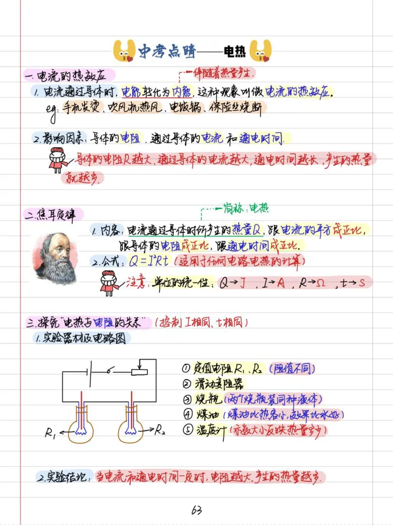 初中物理（九年级）彩色学霸笔记_《初中全科目知识点汇总》_初中物理知识点汇总