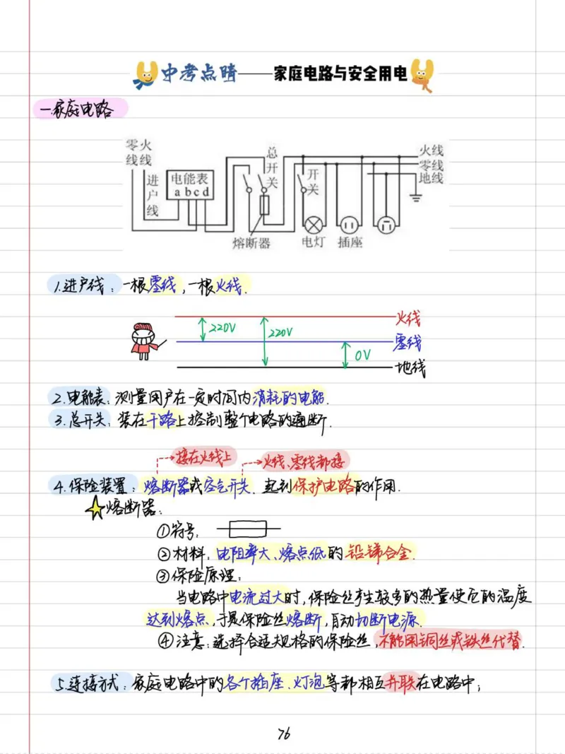 初中物理（九年级）彩色学霸笔记_《初中全科目知识点汇总》_初中物理知识点汇总