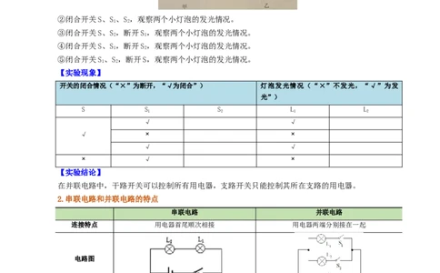课时15.3串联和并联（学生版）_初物_八年级上下册+九年级全一册物理_九年级物理全一册_讲义_2024版
