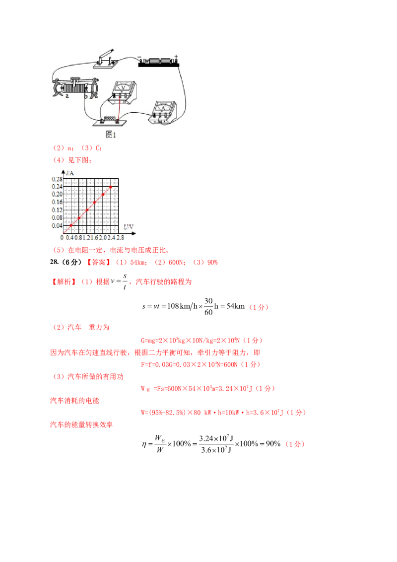 物理（哈尔滨卷）（参考答案及评分标准）_8、物理总复习_2024中考模拟题物理_三模（37套）_物理（哈尔滨卷）