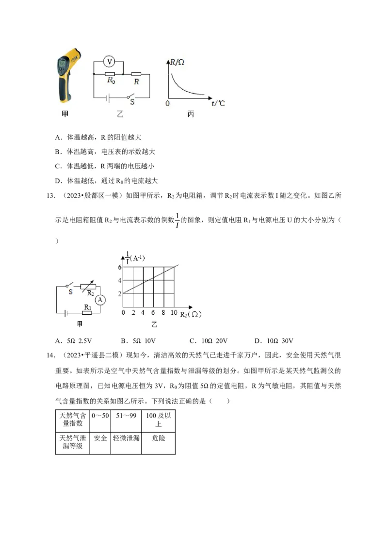 图像题04欧姆定律（原卷版）_8、物理总复习_2024年中考复习资料_二轮复习_（讲义+练习）2024年中考物理二轮题型专项复习