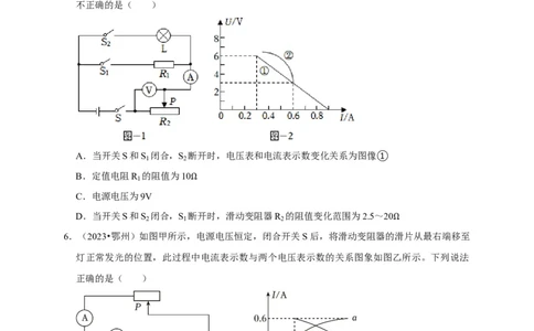 图像题04欧姆定律（原卷版）_8、物理总复习_2024年中考复习资料_二轮复习_（讲义+练习）2024年中考物理二轮题型专项复习