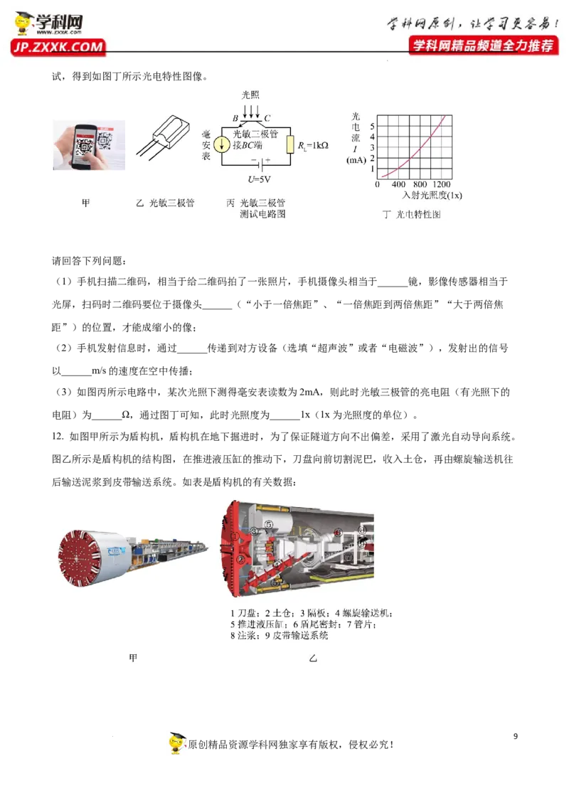 专题13：阅读综合能力题2022年中考物理三轮冲刺宝典提分专题（原卷版）_8、物理总复习_8.中考物理总复习_2022年中考复习资料_2022年中考物理三轮冲刺宝典提分专题