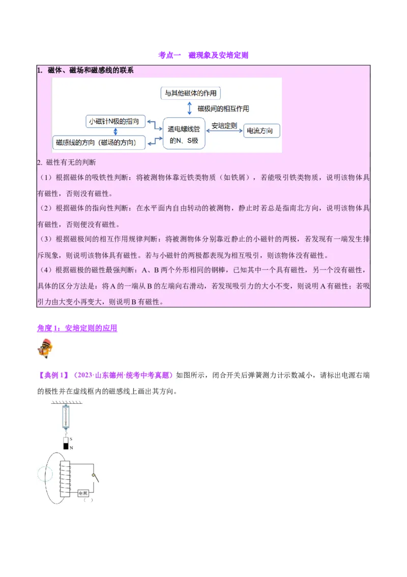 专题27电和磁（原卷版）_8、物理总复习_2024年中考复习资料_一轮复习_完备战2024年中考物理一轮复习考点帮（全国通用）