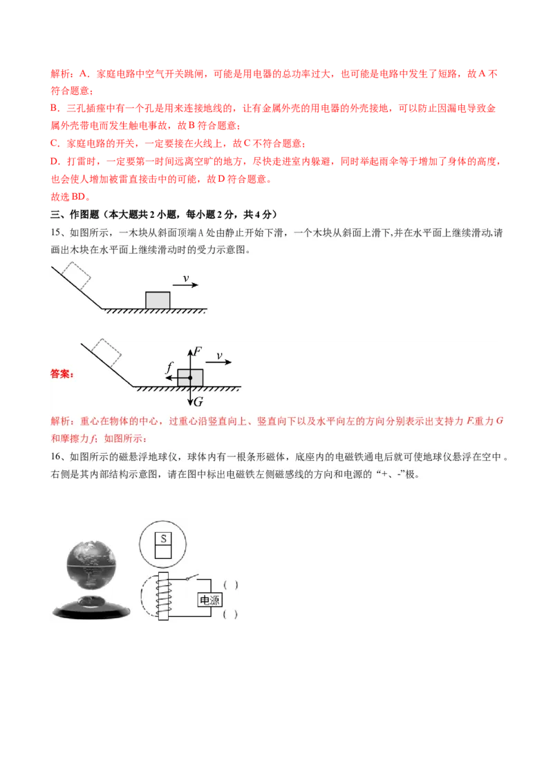 物理（河南卷）（考试版A4）（解析版）_8、物理总复习_2024中考模拟题物理_二模_物理（河南卷）-：2024年中考第二次模拟考试