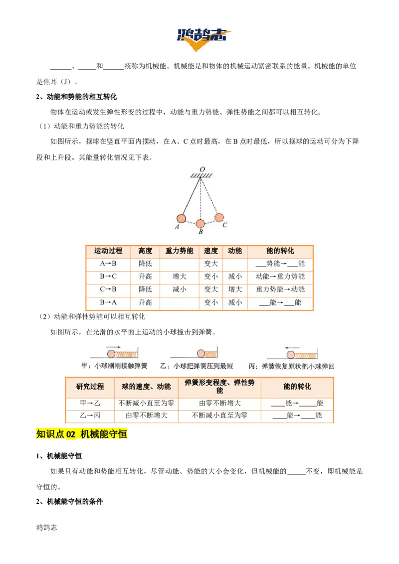专题12功和机械能（4大模块知识清单+5个易混易错+5种方法技巧+典例真题精析）（原卷版）_8、物理总复习_物理一轮复习
