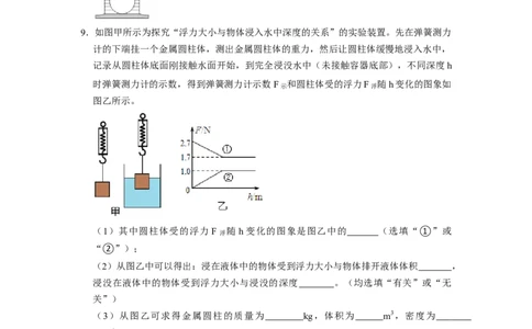 专题06浮力综合六大题型（原卷版）_初物_八年级上下册+九年级全一册物理_八年级物理下册_压轴题训练（更新中）-U172