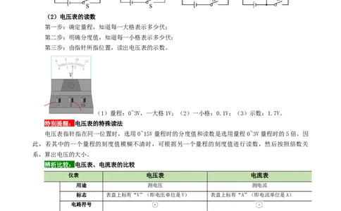 课时16.1电压（学生版）_初物_八年级上下册+九年级全一册物理_九年级物理全一册_讲义_2024版